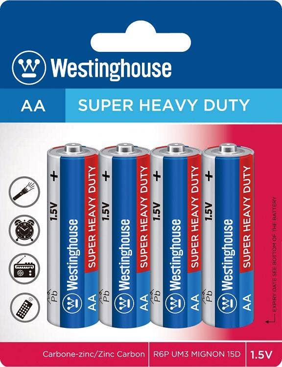 Westinghouse AA Super Heavy Duty Batteries (4 pack)