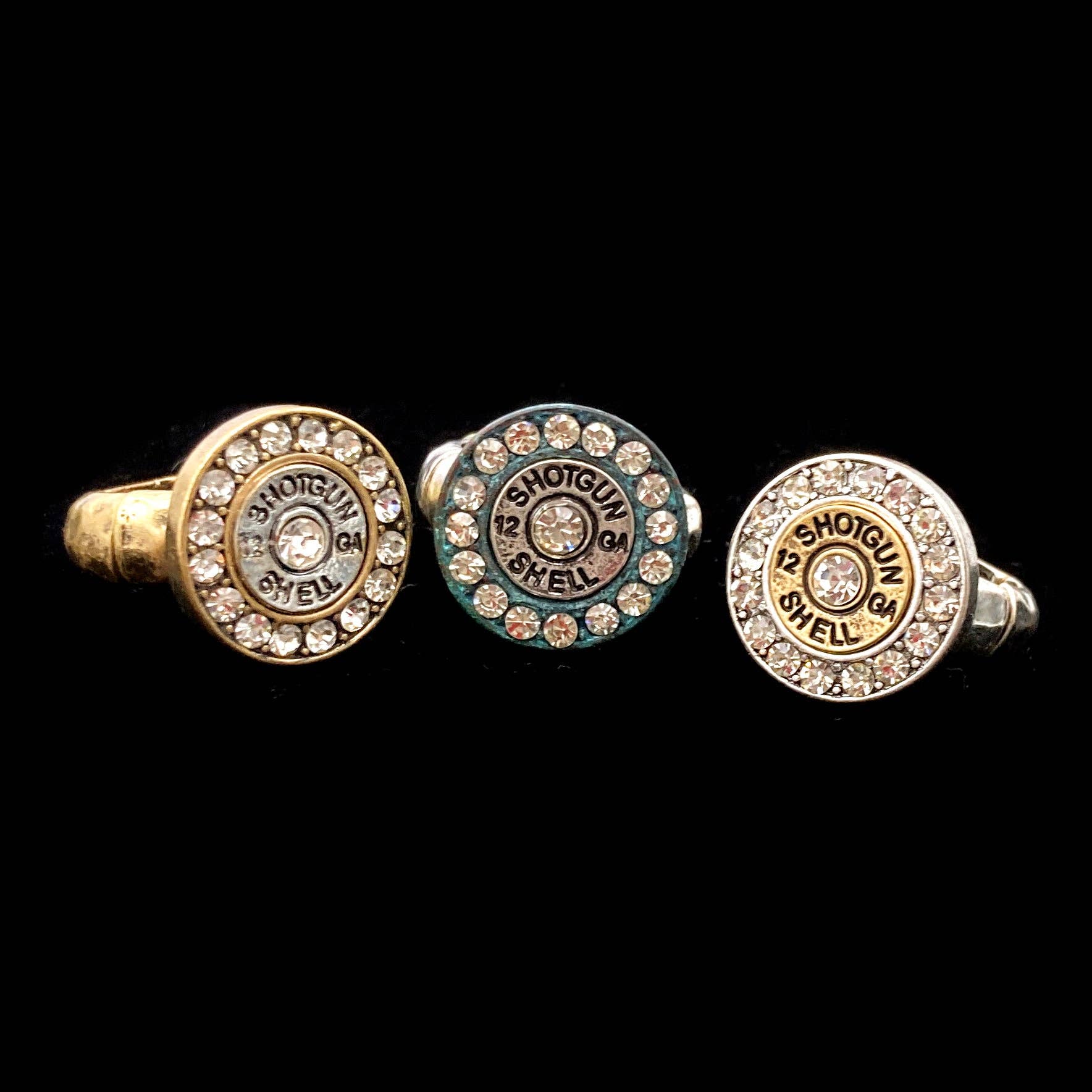 12 GA Shotgun Bullet Shell Rhinestone Stretch Ring – The Roost