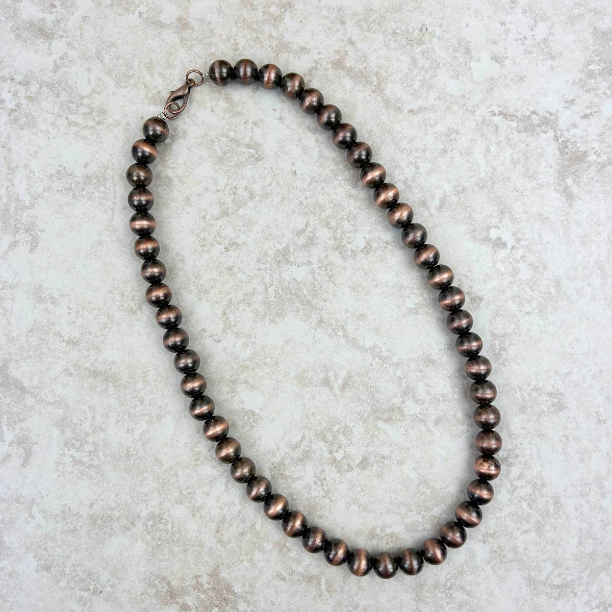 17" Copper Navajo Pearl Bead Necklace