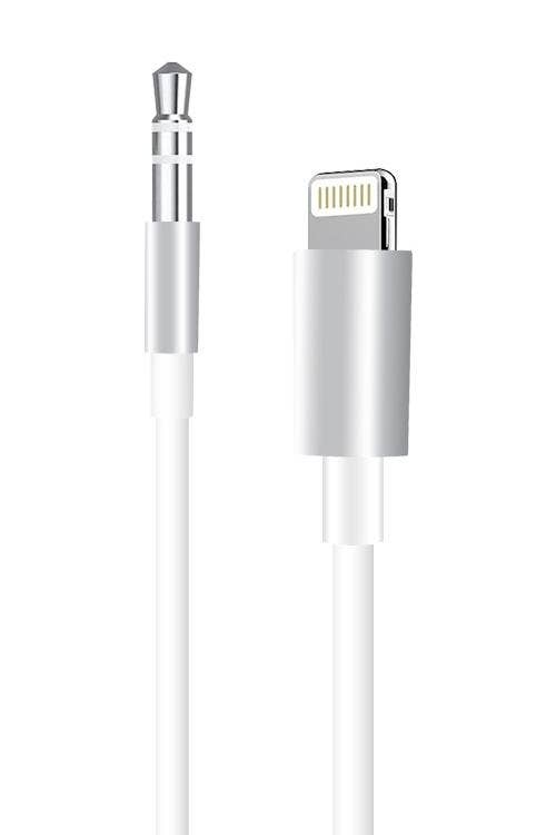 Iph To Male Auxiliary Cable JBC025B black and white 6ft