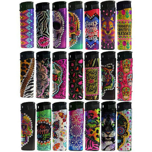 Smokezilla Rhinestone Lighter Assortment- 24/Pack