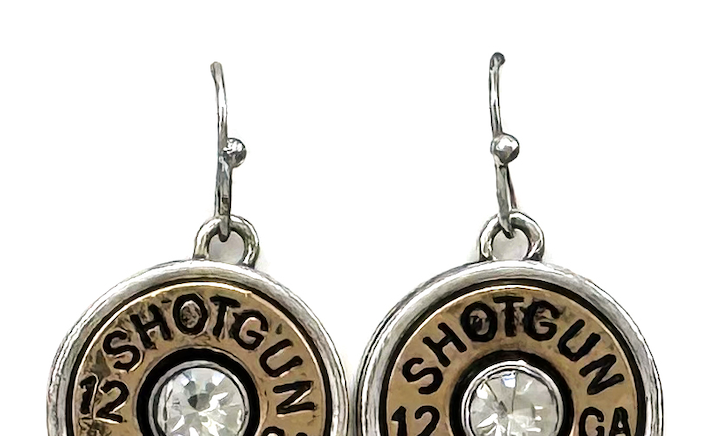 Classic Rhinestone Shotgun Shell Dangle Hook Earrings