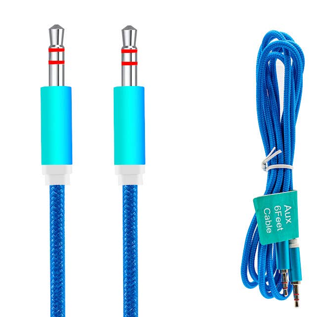 10FT Wholesale Fabric Aux Cable