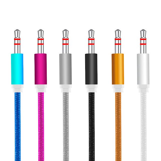 10FT Wholesale Fabric Aux Cable